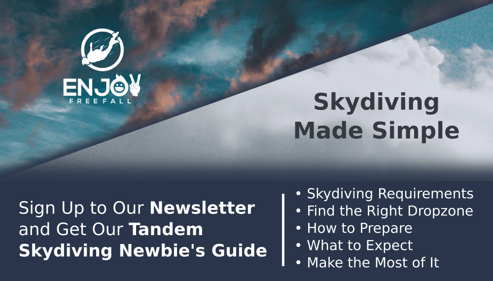 Guide cover with title: Tandem Skydiving Newbie's Guide